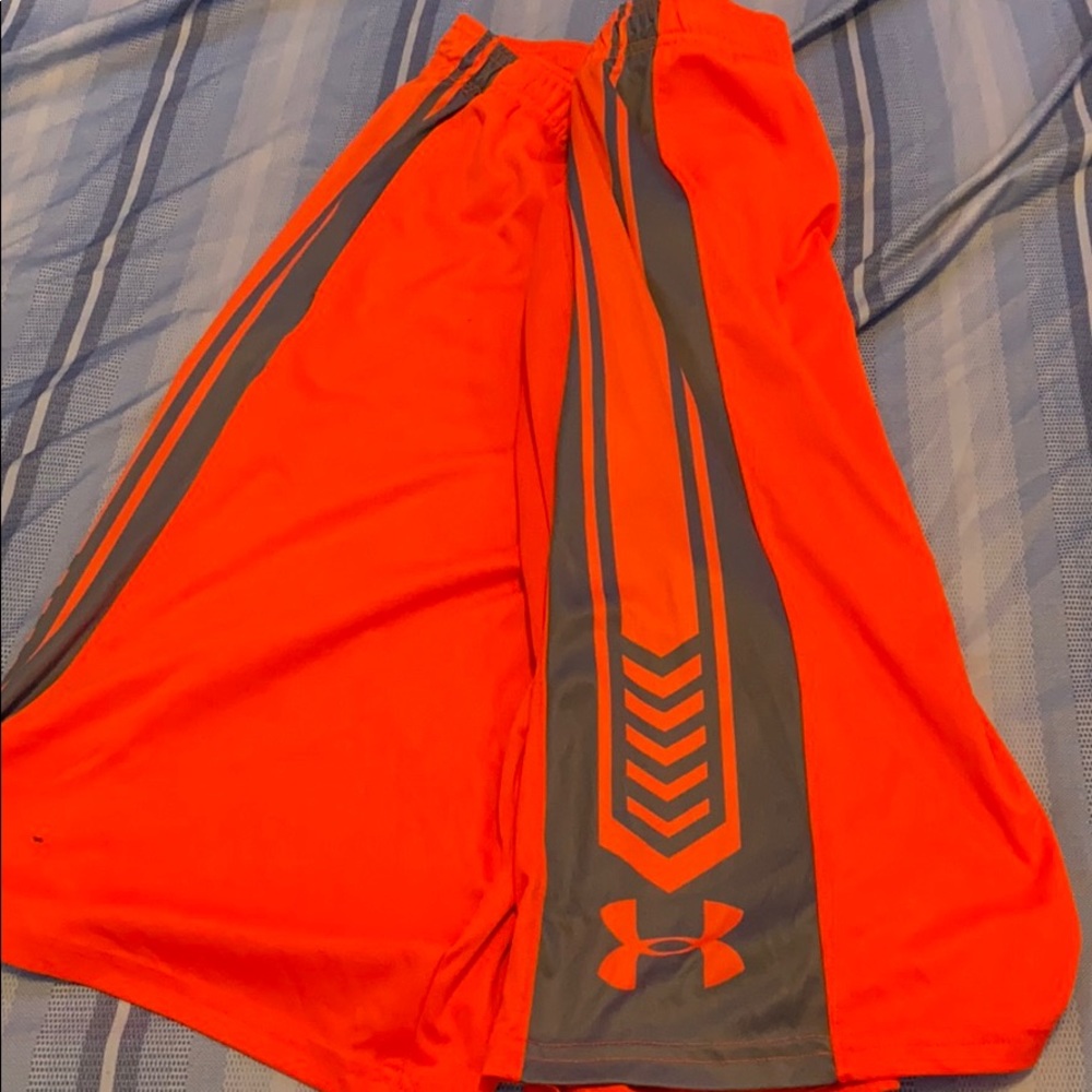 Orange and Grey Under Armor Shorts